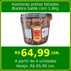 Azeitonas pretas fatiadas Biadora 1,8kg