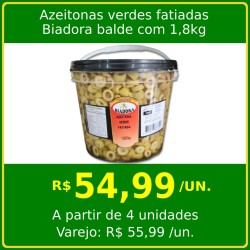 Azeitonas verdes fatiadas Biadora 1,8kg