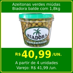 Azeitonas verdes miúdas Biadora 1,8kg