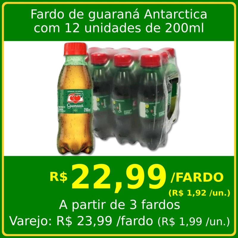 Fardo de guaraná Antarctica 12x200ml Fardo de guaraná Antarctica 12x200ml