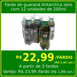 Fardo de guaraná Antarctica zero 12x200ml