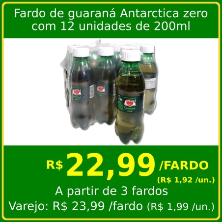 Fardo de guaraná Antarctica zero 12x200ml