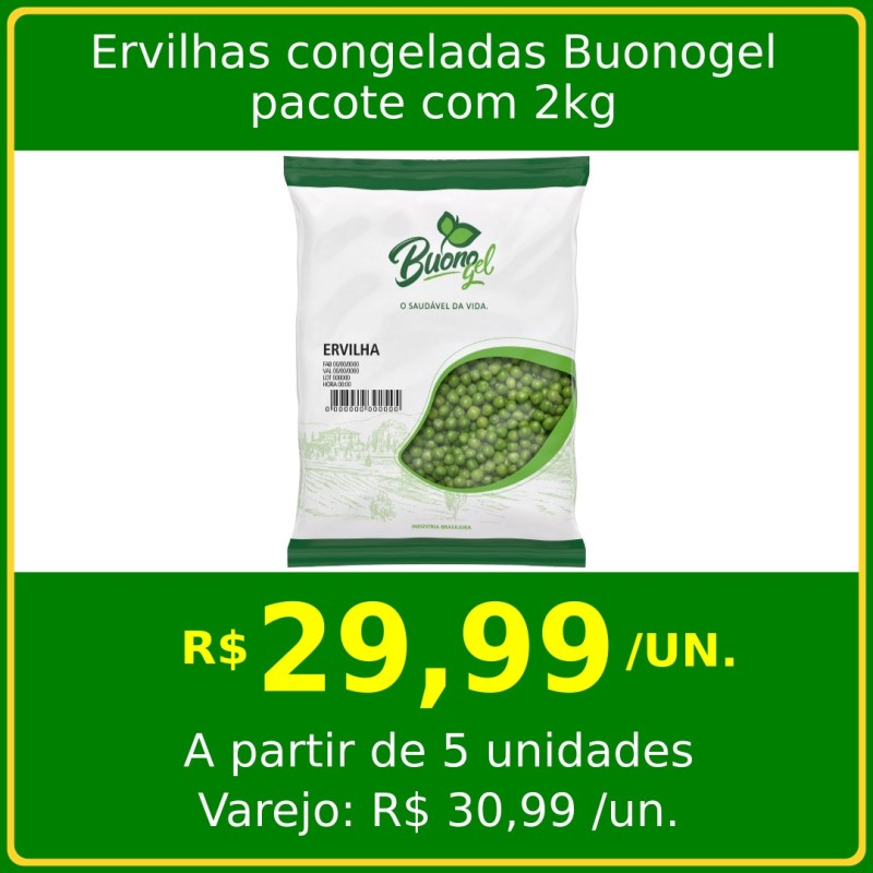 Ervilhas congeladas Buonogel - pacote 2 kg Ervilhas congeladas Buonogel - pacote 2 kg