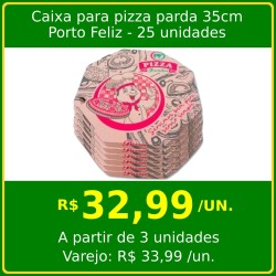 Caixa para pizza parda 35cm Porto Feliz