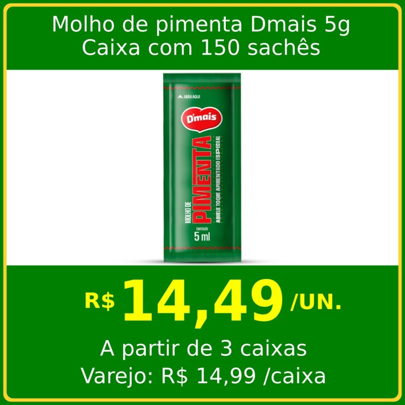 Molho de pimenta Dmais sachê 5g