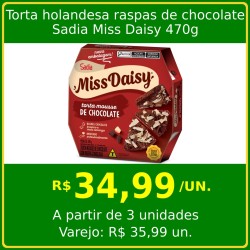 Torta holandesa raspas de chocolate Sadia Miss Daisy 470g