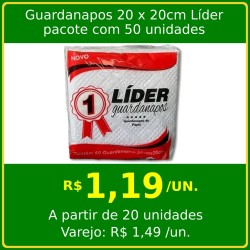 Guardanapos 20 x 20cm Lider 50 unidades