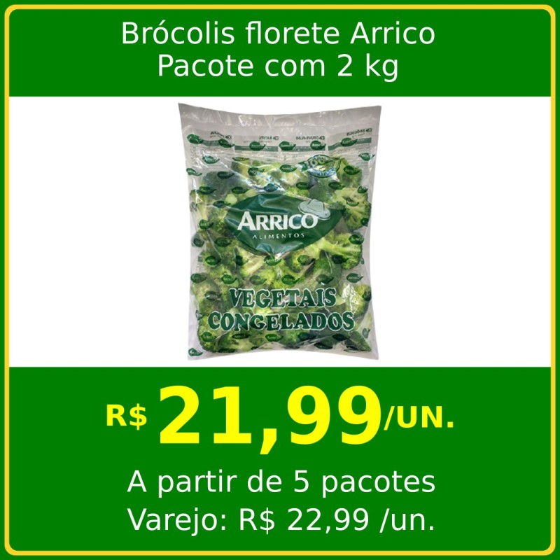 Brócolis Florete Congelado Arrico 2kg Brócolis Florete Congelado Arrico 2kg