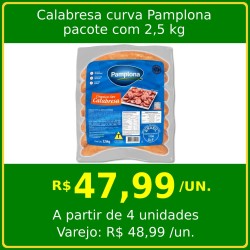 Calabresa Curva Pamplona - pacote 2,5 kg