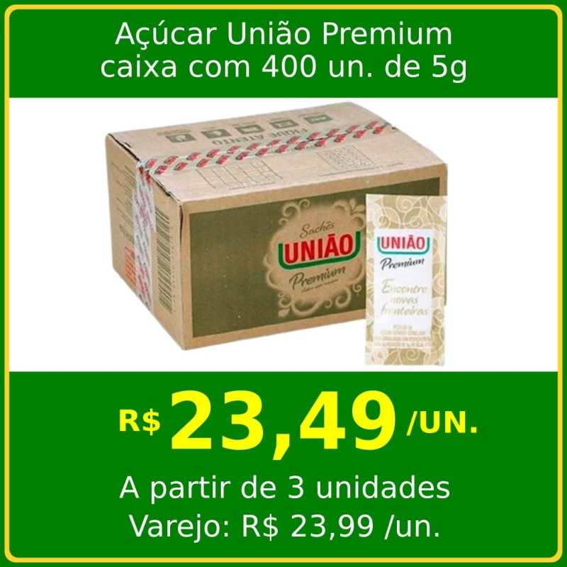 Açúcar União Premium sachê 5g