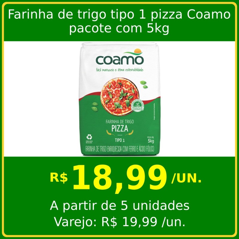 Farinha de trigo tipo 1 pizza Coamo 5kg