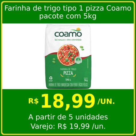 Farinha de trigo tipo 1 pizza Coamo 5kg