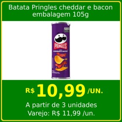 Batata Pringles cheddar e bacon 105g