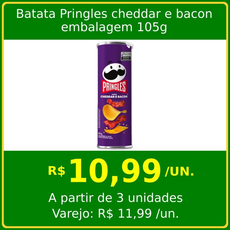 Batata Pringles cheddar e bacon 105g