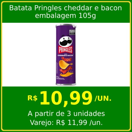 Batata Pringles cheddar e bacon 105g