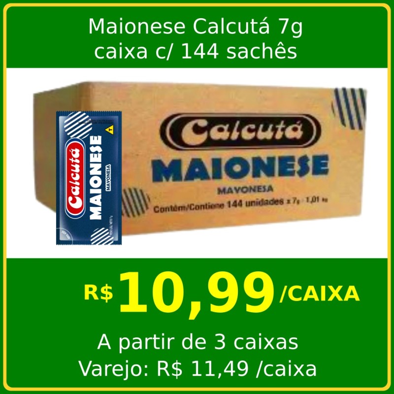 Maionese Tradicional Calcutá sachê 7g