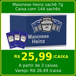 Maionese Heinz Sachê - caixa com 144 sachês de 7g