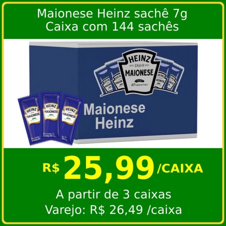 Maionese Heinz Sachê - caixa com 144 sachês de 7g