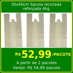 30x40cm sacola reciclada reforçada 4kg
