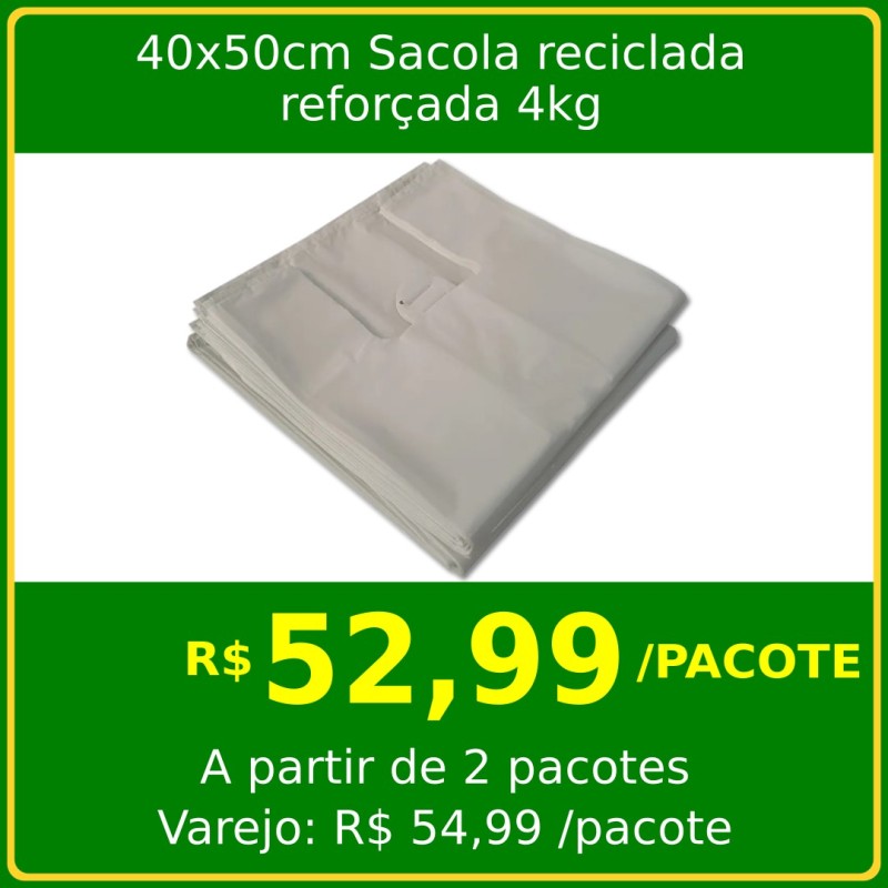 40x50cm sacola reciclada reforçada 4kg
