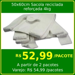 50x60cm sacola reciclada reforçada 4kg