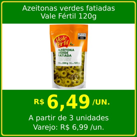 Azeitonas verdes fatiadas Vale Fértil 120g