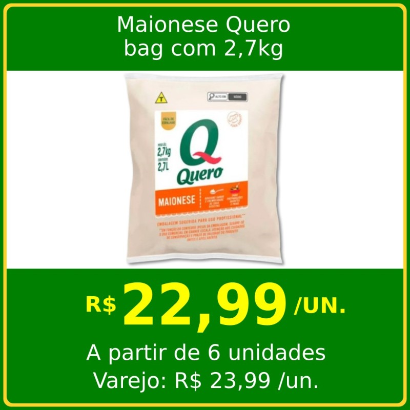 Maionese Quero - bag com 2,7kg