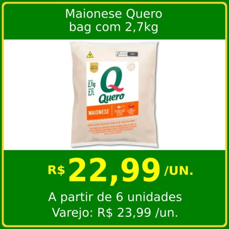 Maionese Quero - bag com 2,7kg