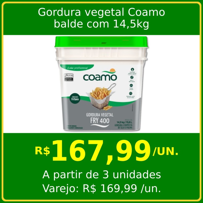 Gordura vegetal Coamo 14,5kg