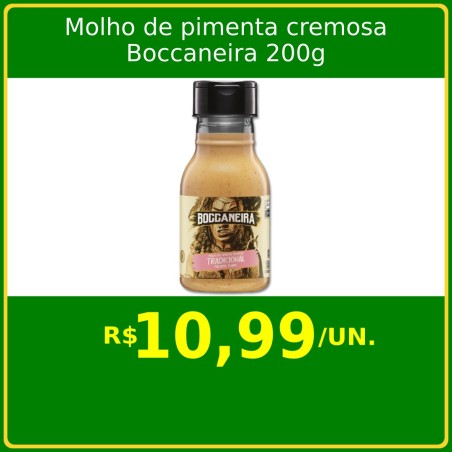 Molho de pimenta cremosa Boccaneira 200g
