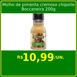 Molho de pimenta cremoso chipotle Boccaneira 200g