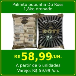 Palmito pupunha Du Ross 1,8kg