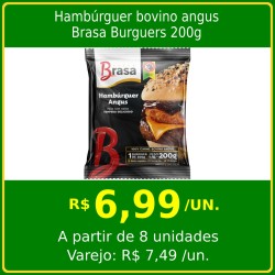Hambúrguer Bovino Angus Brasa Burguers 200g