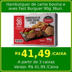 Hambúrguer de carne bovina e aves Fast Burguer 90g