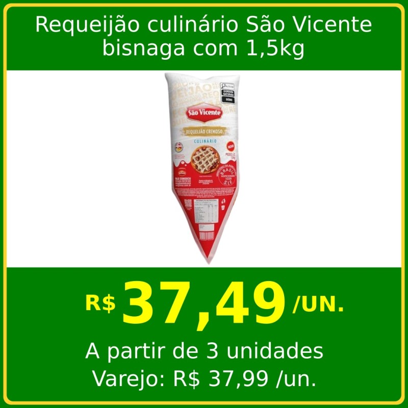 Requeijão culinário São Vicente 1,5kg
