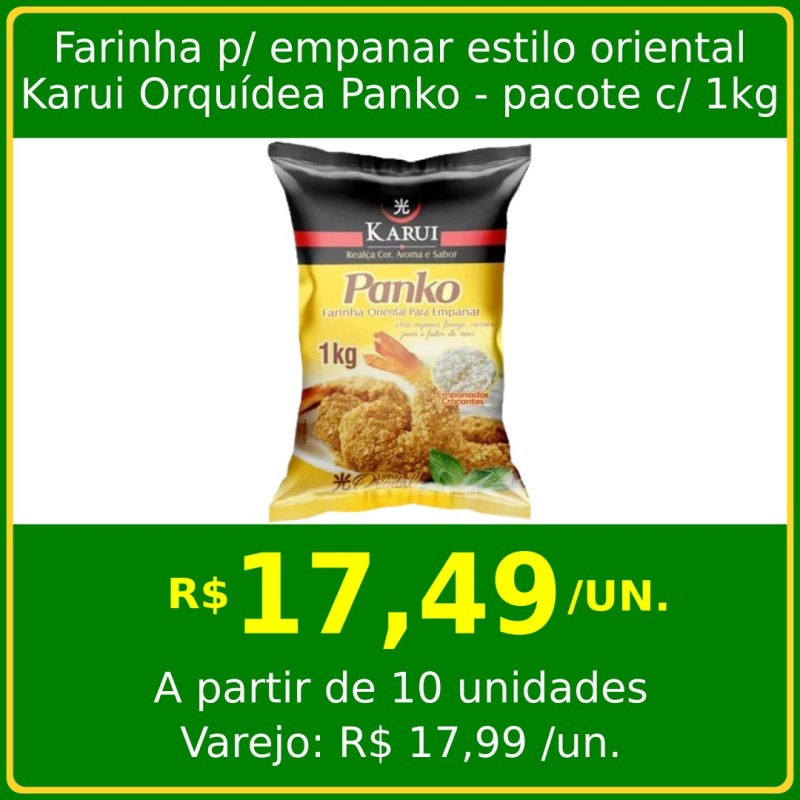 Farinha para empanar estilo oriental Karui Orquídea Panko 1kg