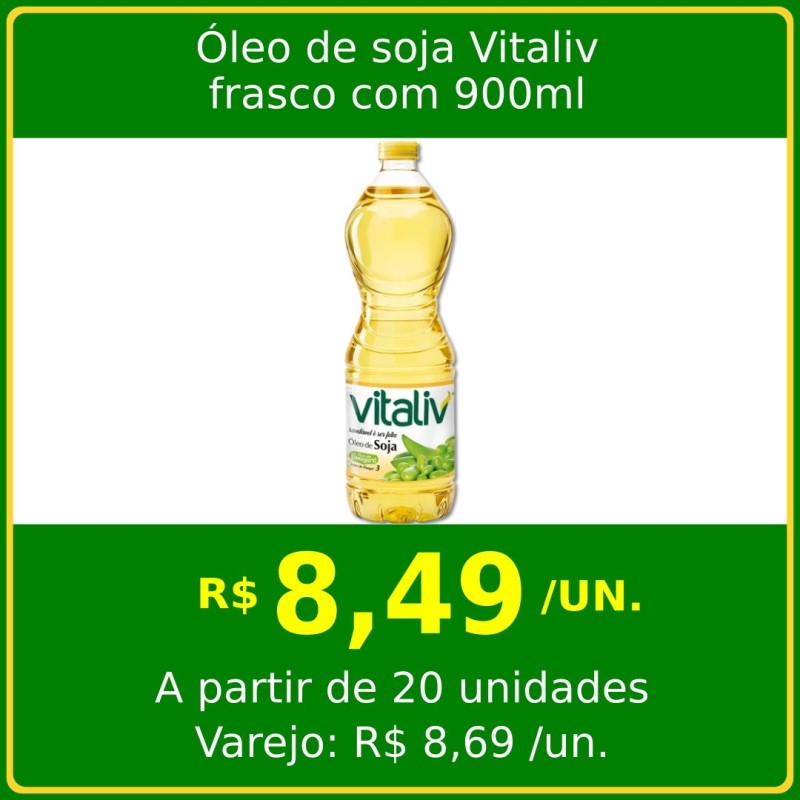 Óleo de soja Vitaliv 900ml
