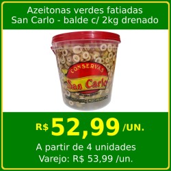 Azeitona Verde Fatiada San Carlo 2kg drenado