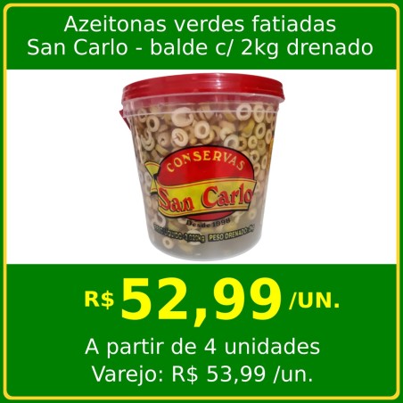 Azeitona Verde Fatiada San Carlo 2kg drenado