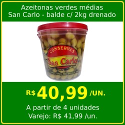 Azeitona Verde Média San Carlo 2kg drenado