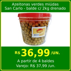 Azeitonas Verdes Miúdas San Carlo 2kg drenado