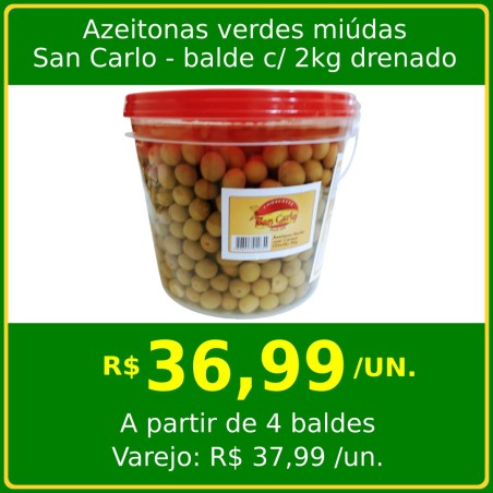 Azeitonas Verdes Miúdas San Carlo 2kg drenado