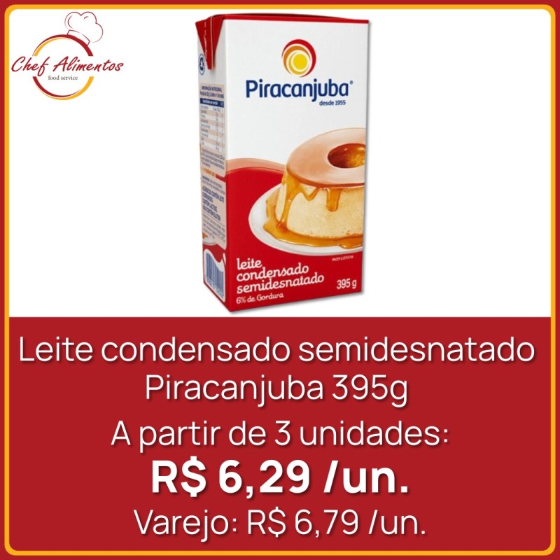 Leite condensado semidesnatado Piracanjuba 395g