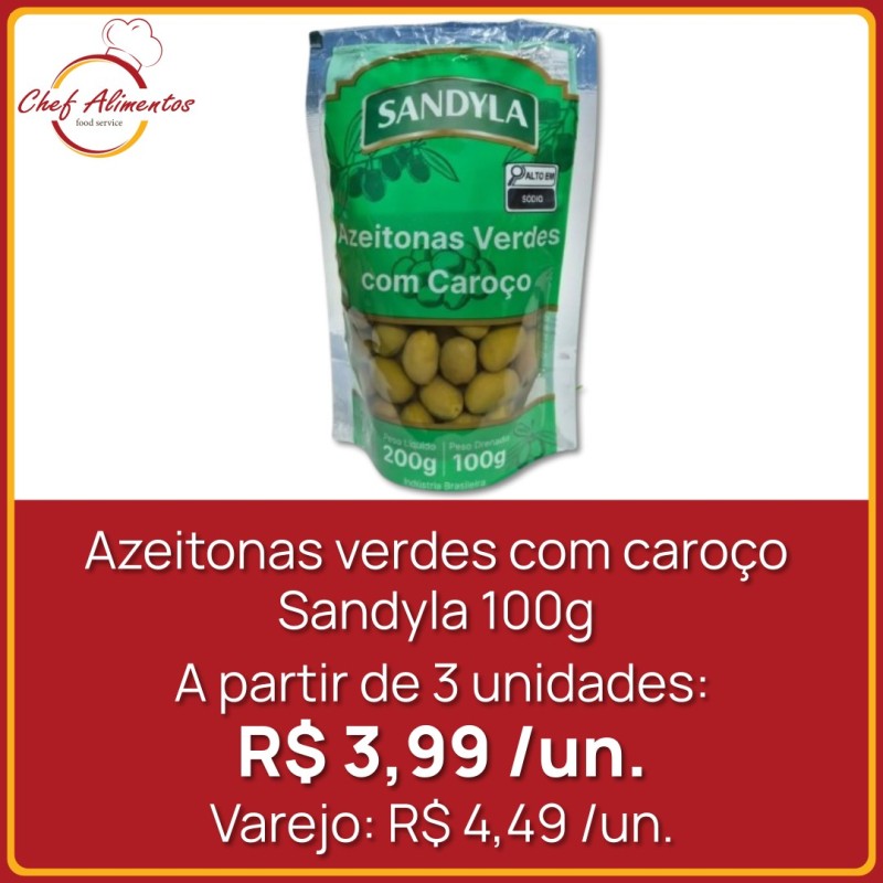 Azeitonas verdes com caroço Sandyla 100g