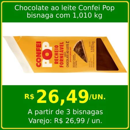 Chocolate ao leite Confei Pop 1,010kg