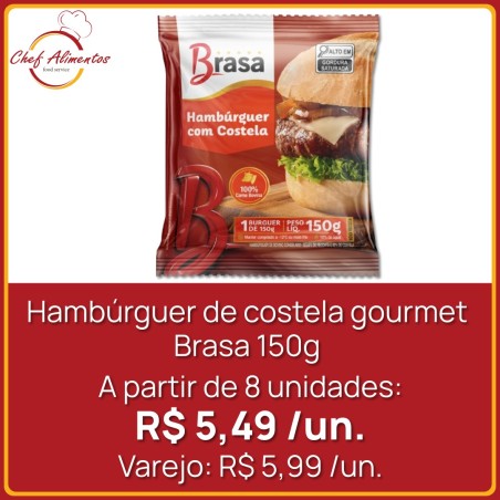 Hambúrguer de costela gourmet Brasa 150g