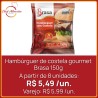 Hambúrguer de costela gourmet Brasa 150g