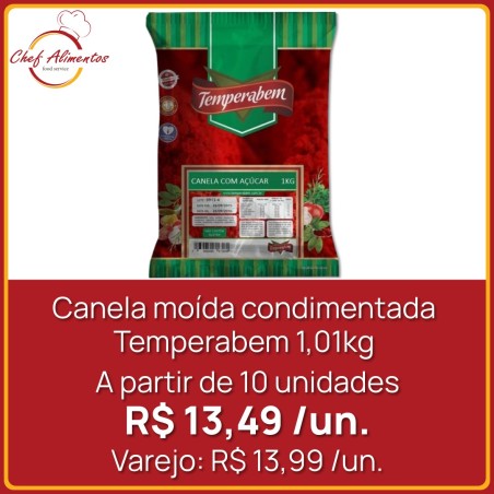 Canela moída condimentada Temperabem 1kg