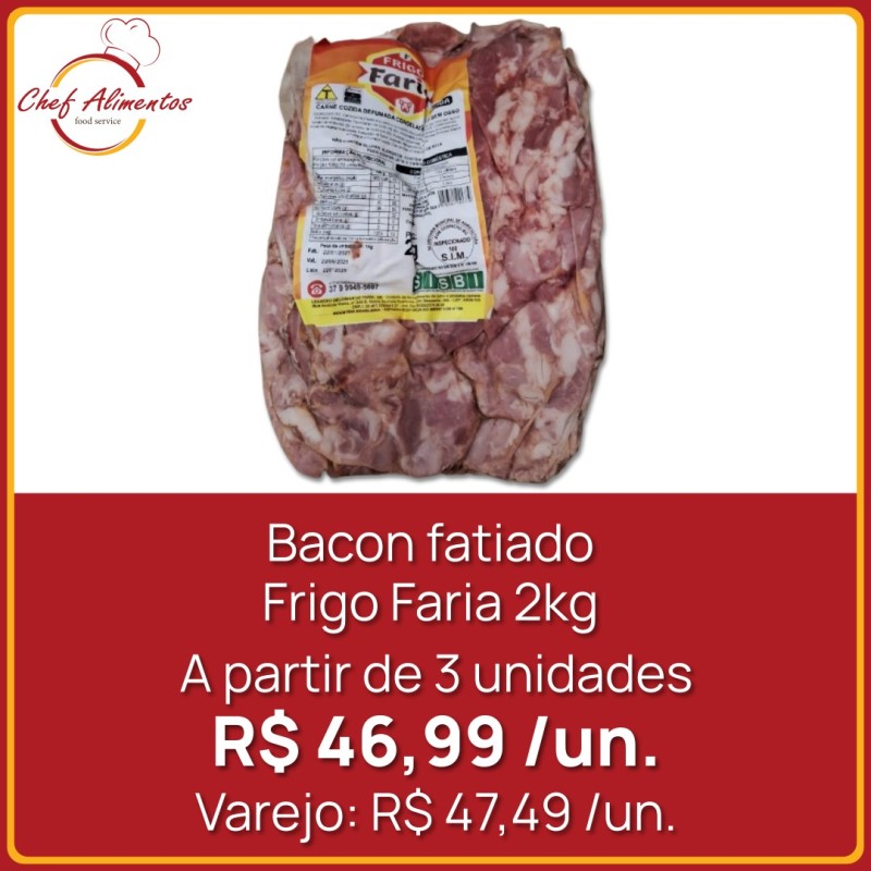 Bacon fatiado Frigo Faria 2kg