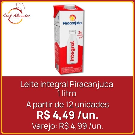 Leite integral Piracanjuba 1litro